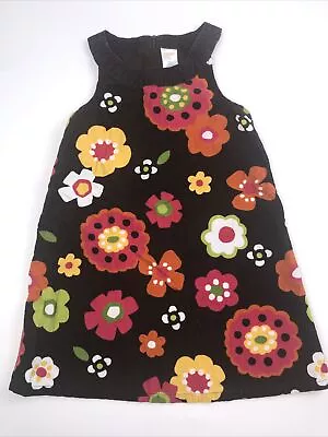 Gymboree FALL FOR AUTUMN Girls Corduroy Floral Jumper Dress Size 6 Brown Pink • $12