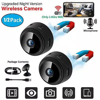 Mini Wireless Spy Camera Wifi IP Cam Magnetic Home Office Security Night Vision  • $12.90