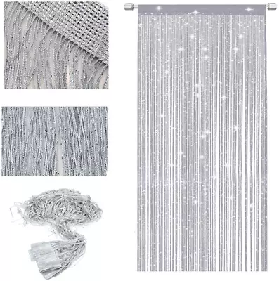 LLZ.COQUE String Door Curtains Panel Fly Screen Curtain Glitter Sparkly Divider • £17.64