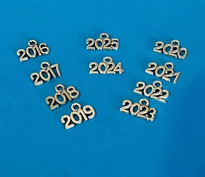 2022 + Others YEAR Charms  (2016 To 2026 Available) Tibetan Alloy Antique Silver • £1.20