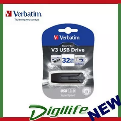 Verbatim 32GB V3 USB3.0 Grey Store'n'Go V3; Retractable • $18