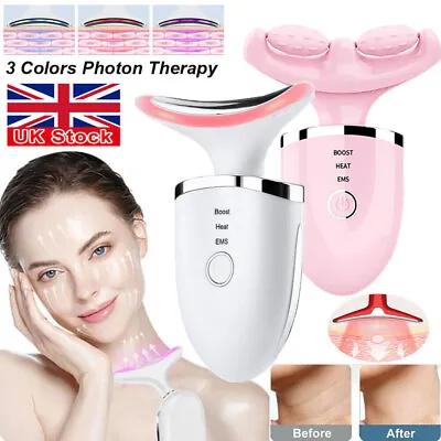 LED Microcurrent Face Neck Skin Tightening Lifting Device Facial Beauty MachiLM • £12.41