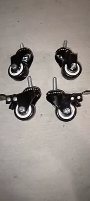 4pcs 1.5 Inch Heavy Duty Caster Wheels Swivel Casters With Brake And M8 Threaded • $19.99