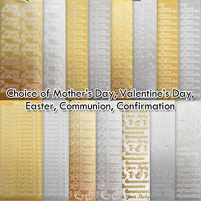 Special Days & Religious Peel Off Stickers Mother's Day Easter Valentine's Etc • £0.99