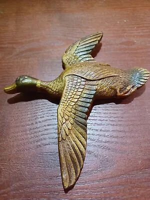 £29 • Buy Vintage Wooden Flying Mallard Ducks Wall Hanging Plaque