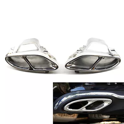 Pair Rear Cylinder Exhaust Trim Tips Fit Benz E Class W212 W213 AMG GT New • $220.55