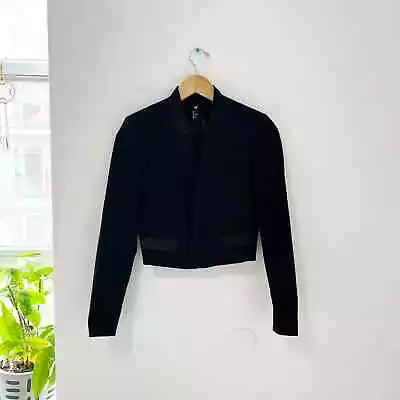 H&M Black Cropped Blazer Jacket Size 4 • $30