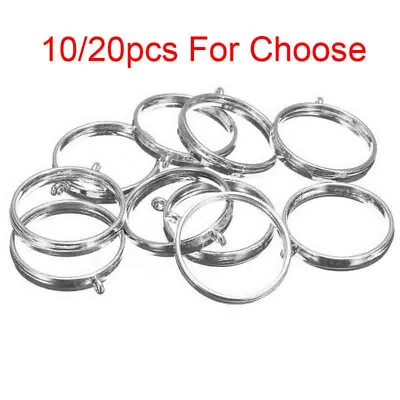 10/20Pcs Silver Base DIY Blank Bezel Cabochon Setting Jewelry Round Pendant Tray • £6.32