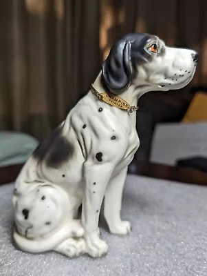 Vtg Erich Stauffer Champion Pointer Dog Porcelain Figurine  #S8326 Japan Collar • $18