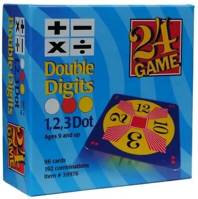 NEW 24 Game Double Digits 1 2 3 Dot Math Game 96 CARDS SEALED  • $24.95