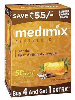 Medimix Ayurvedic Sandal Fast Acting Ayurveda Soap (5 X 125gm) Free Shipping • $28.79