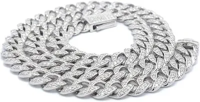 Real Miami Cuban Link Chain 22  MOISSANITE Solid Sterling Silver Necklace 6MM • $522.52