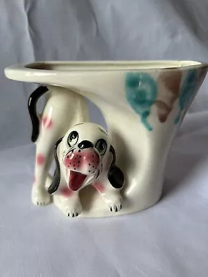 Vtg Playful Puppy Dog Planter Vase Made In Japan 5”x3”w X4”h Adorable! • $14.65