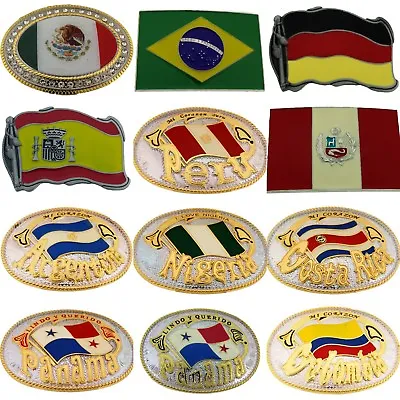$38.89 • Buy World Cup Football Soccer Country Flag Belt Buckle Mexico Brazil Peru Sport Team
