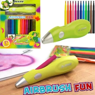 £51.60 • Buy JOLLY Airbrush + Pens + Stencils Set USB Rechargeable Air Brush Kids Craft Kit 