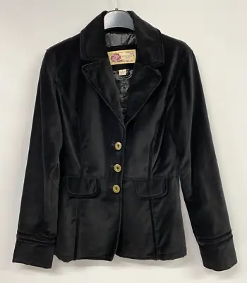 Big Chill Vintage Velvet Jacket Blazer Womens S Black 144 • £25