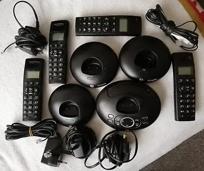 BT Graphite 1500 QUAD Cordless Landline Phone Plus Answer Machine (x4 Handsets) • £38