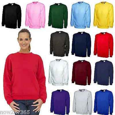 Ladies Sweatshirt Size 10 To 28 Unisex Loose Fit Premium Plain NEW UK STOCK • £13.95