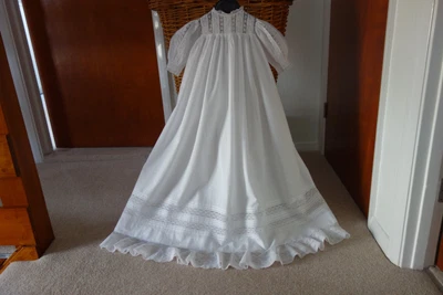 £35 • Buy Antique Victorian Long Christening Gown Fine Cotton And Lace 