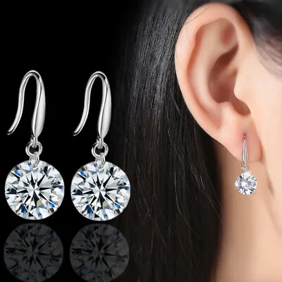 $6.99 • Buy  925 Sterling Silver Cubic Zirconia AAA Drop Earrings Women Jewelry 