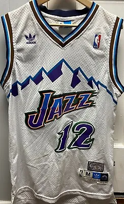 Vintage Adidas Hardwood Classics Utah Jazz John Stockton White Jersey Size M • $74.99