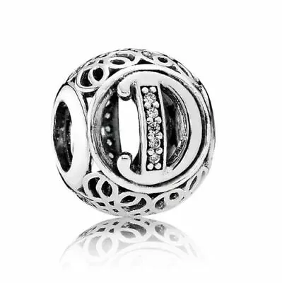 $49.95 • Buy Authentic PANDORA Vintage Letter D Openwork Charm - 791854CZ