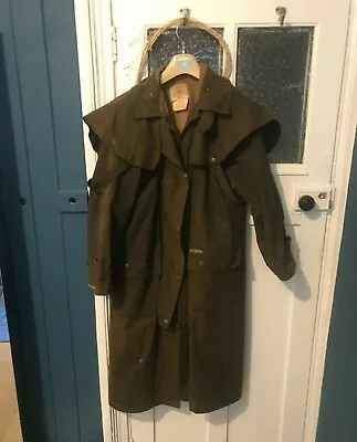 Vintage Morrisons Australian Oil Skin Waxed Outback Drover Coat S Brown  • £60