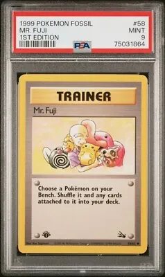 1999 Pokemon Mr. Fuji 58/62 Fossil 1st Edition Trainer PSA 9 MINT MT Vintage • $23.99