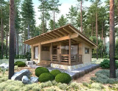 $77789 • Buy Log House Kit #lh-050.9 Eco Friendly Wood Prefab Diy Building Cabin Home Modular