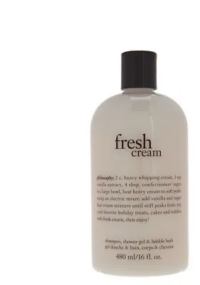 Philosophy Fresh Cream Shampoo Shower Gel Bubble Bath 16 Oz. New And SEALED • £23.74