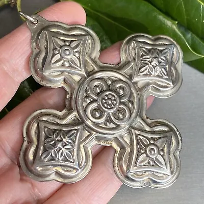 HUGE 3.5  Reed & Barton Sterling Silver Maltese Cross Vintage Repousse Gallicus • $100