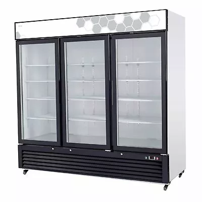 Migali C-72FM 82  Three Section Glass Door Freezer Merchandiser In White 72.... • $5269.21