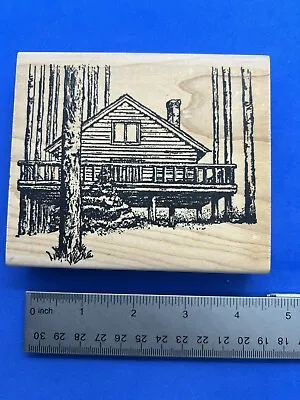 D3 River City Rubber Works Rubber Stamp 1258-R Cabin In The Woods EUC • $9.50