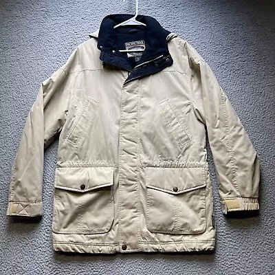 Vintage Pacific Trail Jacket Mens Small Tan Full Zip Hoodie • $17.46