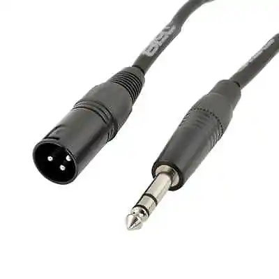 Pro Balanced Interconnect REAN XLR3 Male To 1/4-Inch TRS 24 AWG Microphone Cable • $7.50