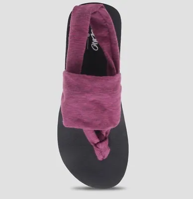 Mossimo Dara Berry Sling Flip Flop Sandals Sz 6 Fabric Boho Casual Comfy Thong • $9.20