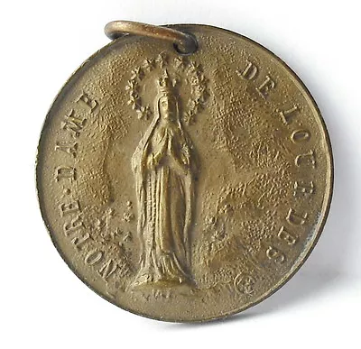 Medal Republic D'Ecuador ND Lourdes C1920 A J Corbierre 0 7/8in Medal • $42