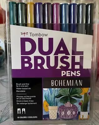 Tombow Dual Brush Pens  Bohemian  Palette Brush And Fine Tip In One Pen 10 Pens • $30