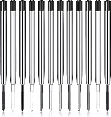 12 Pieces Pen Refills Black Ink 1.0Mm Medium Point Metal Ballpoint Refill Smooth • $8.85