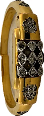 Vintage Waltham Flip Lid Ladies Wristwatch Baume Et Mercier Gold Plated Cuff • $140
