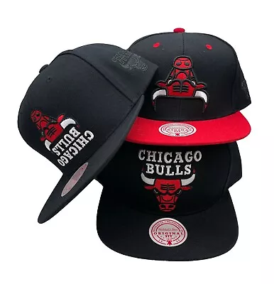 Mitchell & Ness Chicago Bulls Black Adjustable Snapback Hat Cap • $36.99