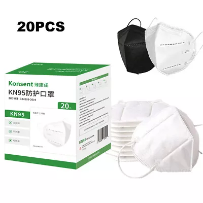 $12.34 • Buy 20PCS/Box KN95 N95 FFP2 P2 Protective Disposable Face Mask CE 5 Layers