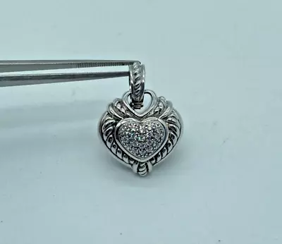 $49.99 • Buy Judith Ripka .925 Sterling Silver Diamonique Reversible Heart Enhancer Pendant