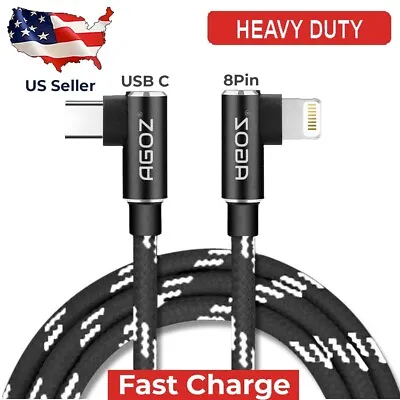 90° USB C To IPhone Cable For IPhone 14 Pro Max 13 12 IPad 9 8 Fast Charger Cord • $5.95