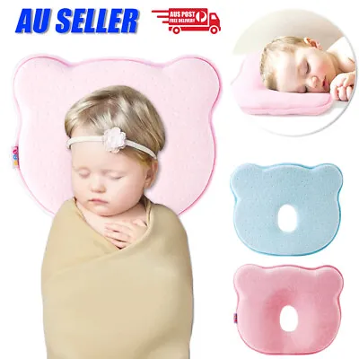 $11.95 • Buy Baby Infant Newborn Memory Foam Bear Prevent Flat Head Neck Support Cot Pillow