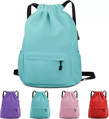 Drawstring Backpack Waterproof Drawstring Backpack Bag Sports Gym Bag With Side  • $20.88