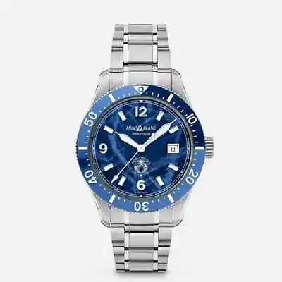 Montblanc 1858 Iced Sea Automatic Date Blue Dial Watch MB129369 • $2595