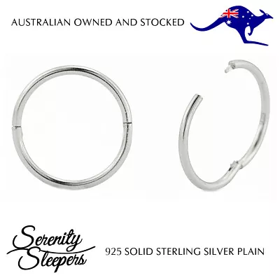 Sterling Silver 925 Sleeper Hoop Earrings 18G Solid Handmade Hinged (Pair) NEW • $15.80