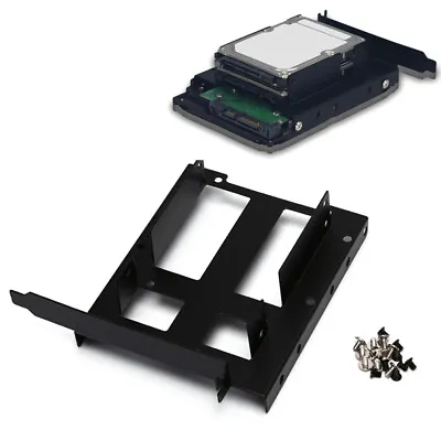 3.5  2.5  SSD HDD To PCI PCI-e Metal Mount PC Casing Hard Drive Bracket Ada  Ds • £3.28