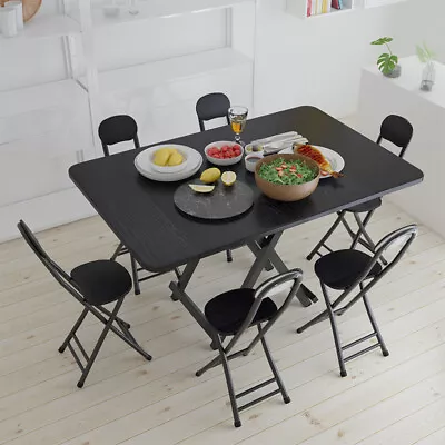 4/6 Seater Folding Portable Dining Table Chairs Sets Kitchen Garden BBQ Party UK • £51.95